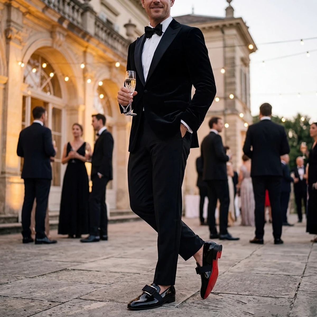 Black Tie Patent Leather Loafer