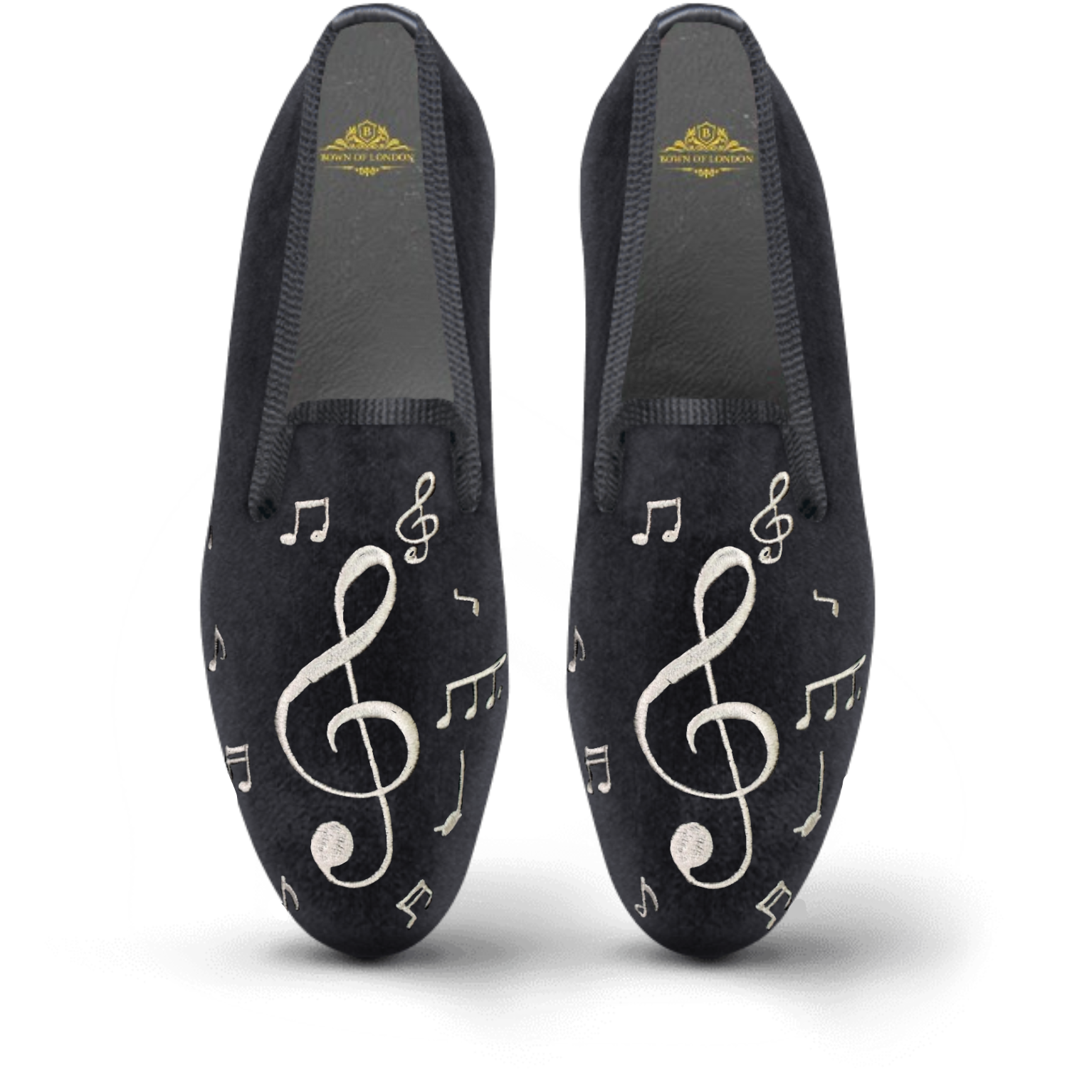 Men's Velvet Loafer/Slipper Shoe - Musical Notes