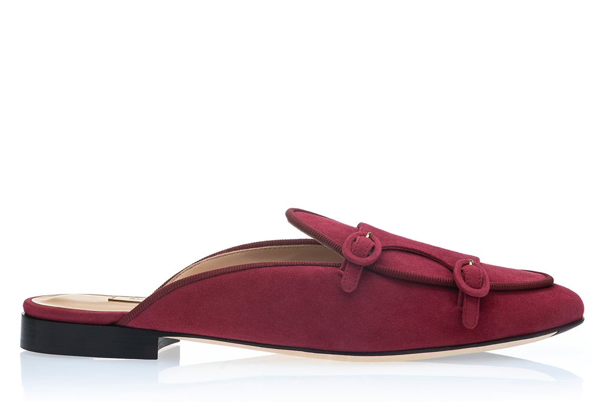 TANGERINE 7 W SUEDE CHERRY MULES WOMAN