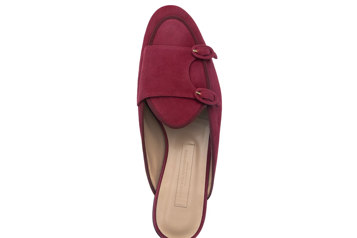 TANGERINE 7 W SUEDE CHERRY MULES WOMAN