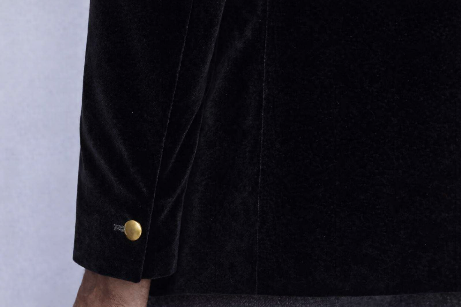 Made to Measure Black Italian Velvet Nehru Collar Jacket