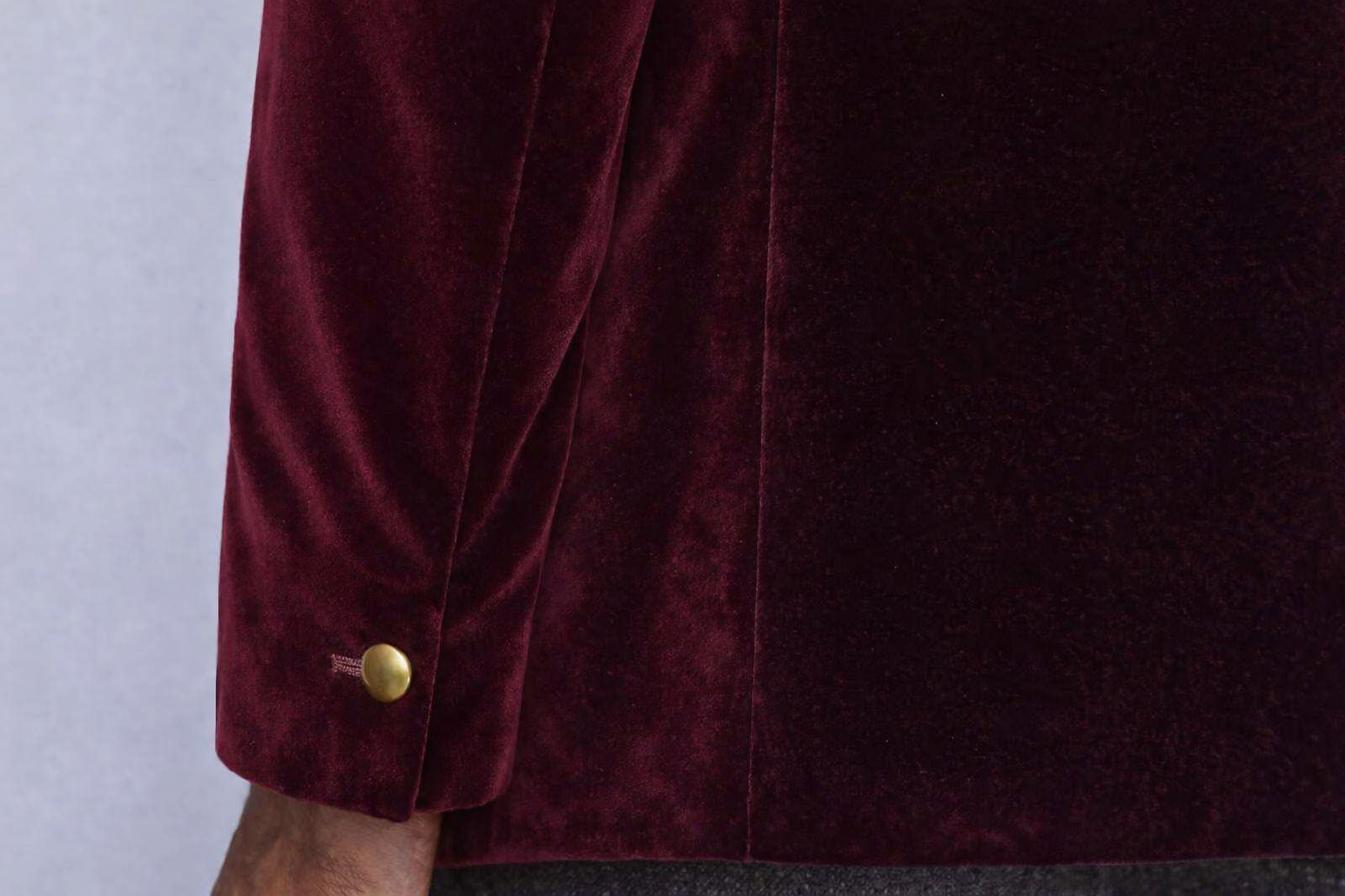 Made to Measure Maroon Italian Velvet Nehru Collar Jacket