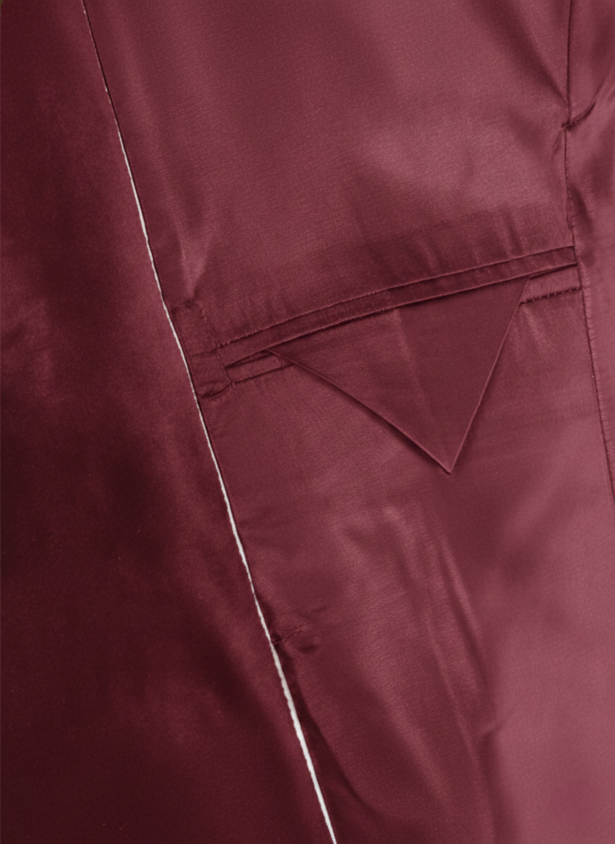 Made to Measure Maroon Italian Velvet Nehru Collar Jacket
