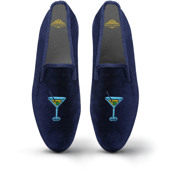 Men's Velvet Loafer/Slipper Shoe - Martini Time