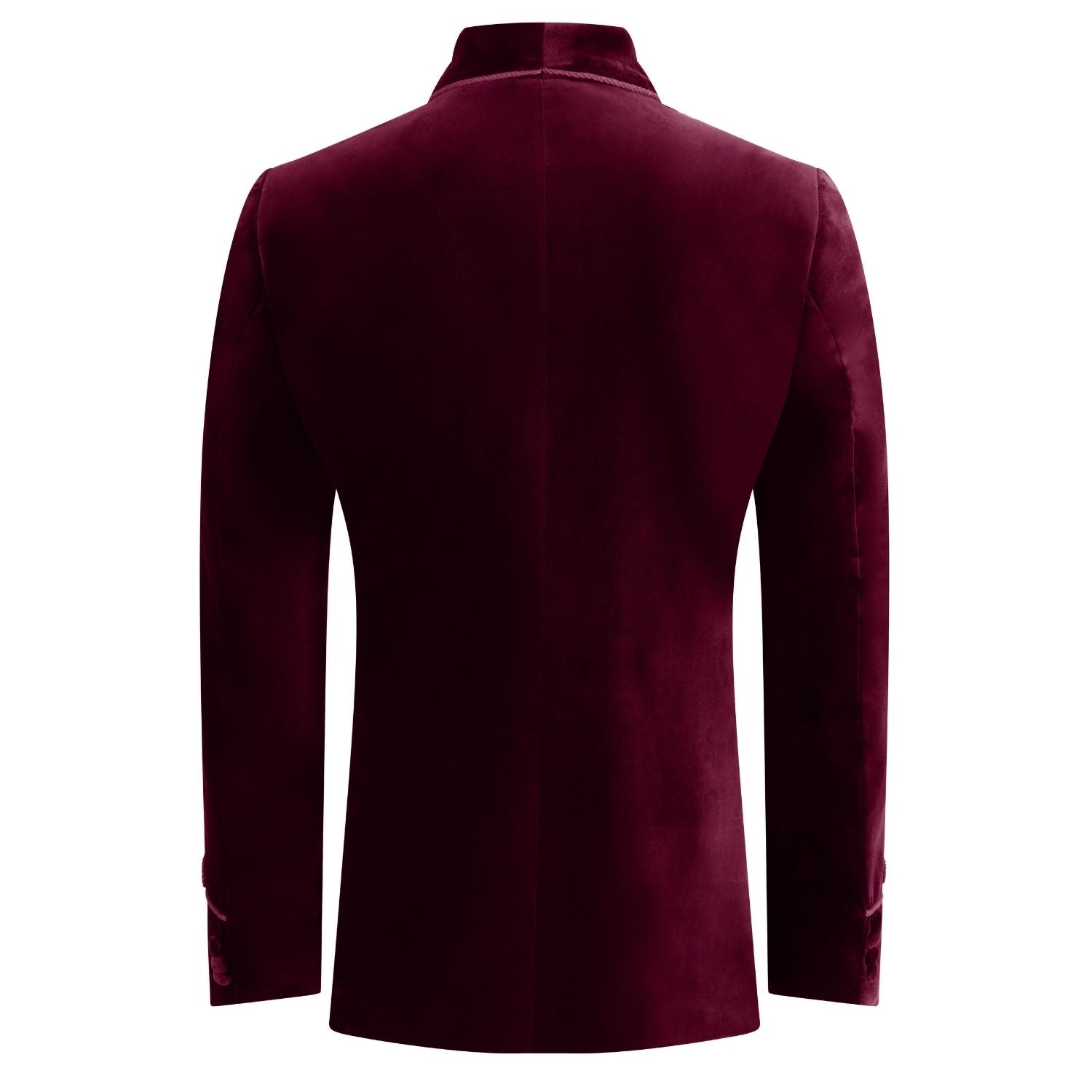 Made to Measure Double Breasted Mens Italian Velvet Smoking Jacket - Burgundy