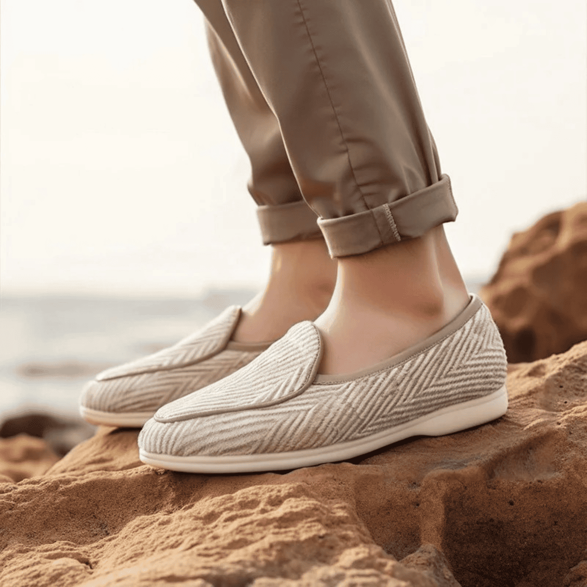 Herringbone Sand Loafer