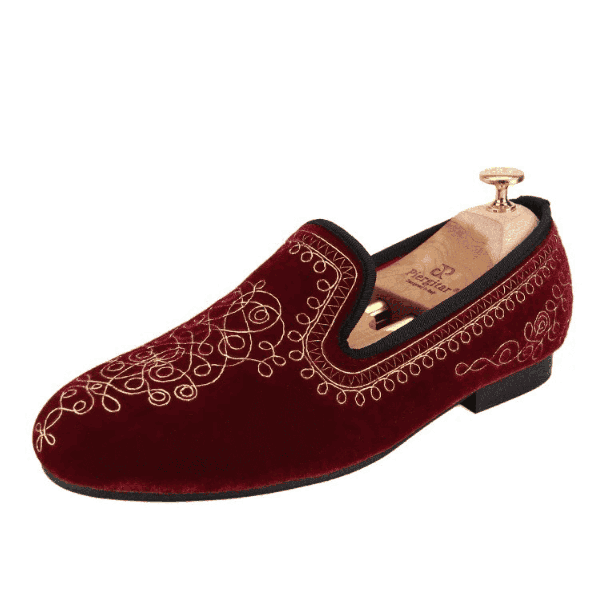 Black Velvet Embroidered Slippers