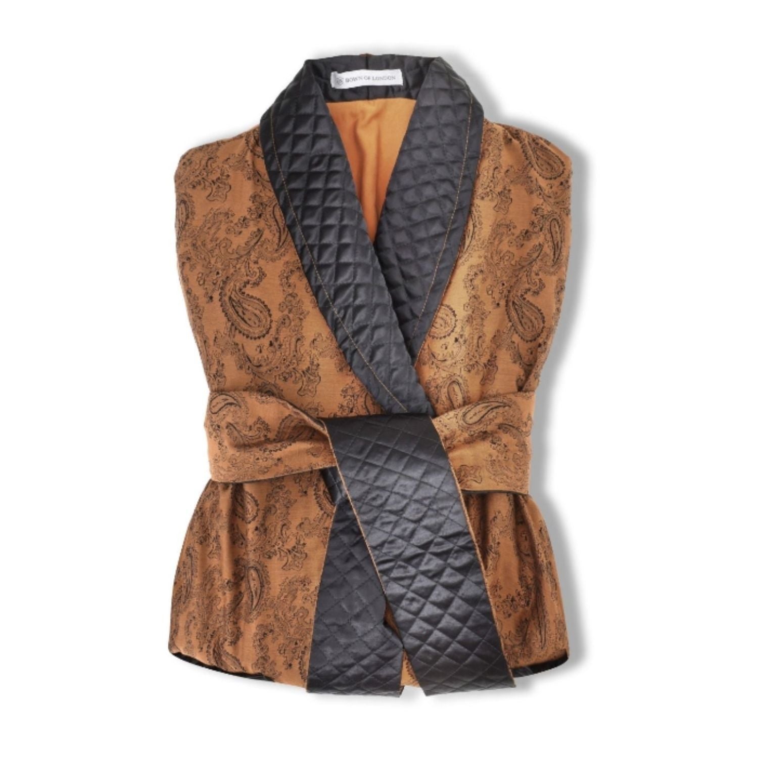 Majestic Long Smoking Jacket Robe in Gold