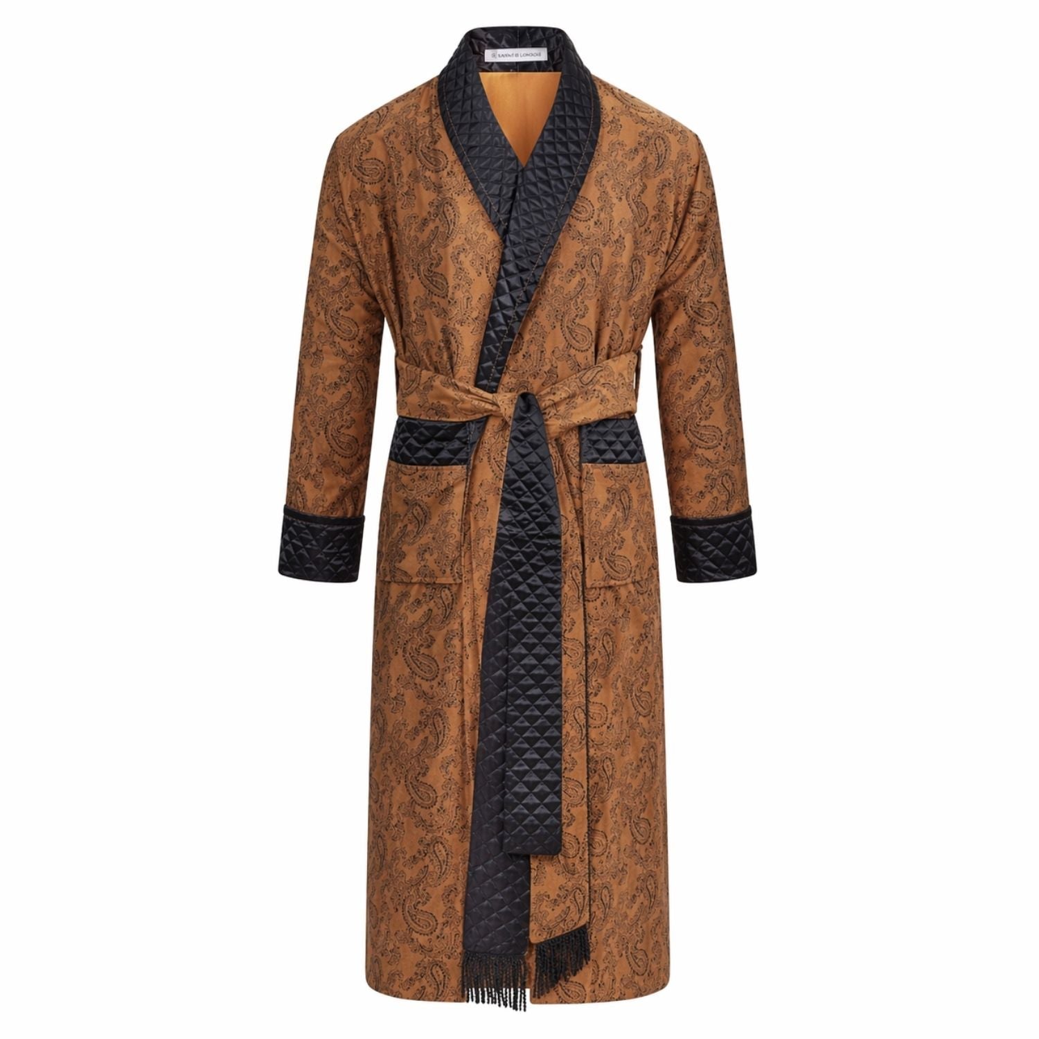 Majestic Long Smoking Jacket Robe in Gold