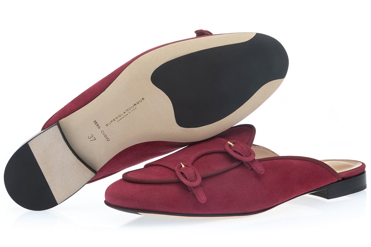 TANGERINE 7 W SUEDE CHERRY MULES WOMAN