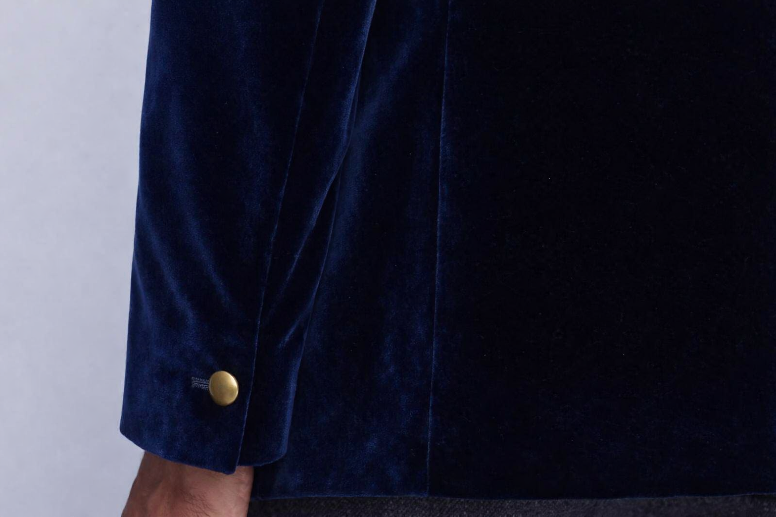 Made to Measure Navy Italian Velvet Nehru Collar Jacket