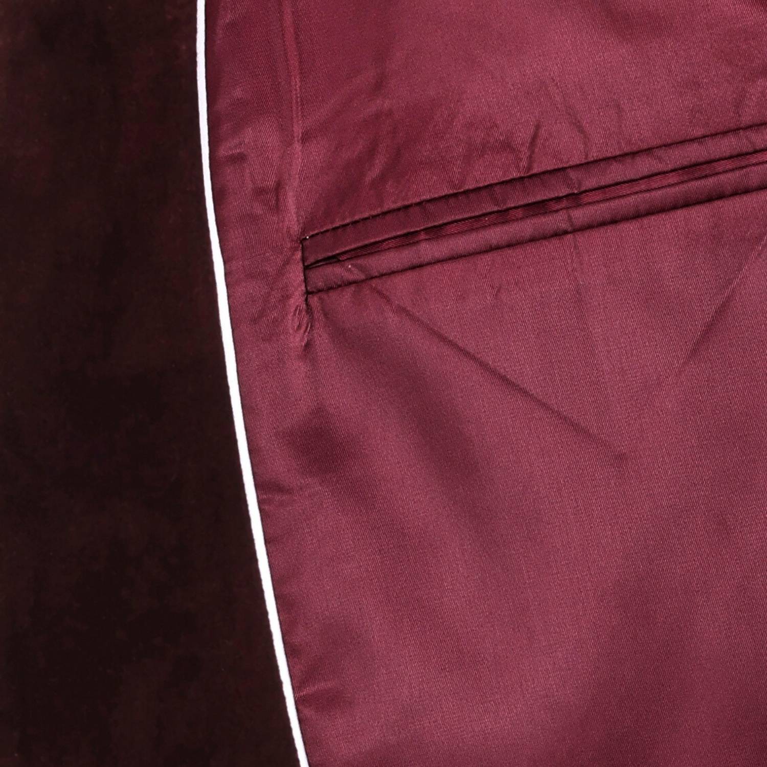 Made to measure Men's Single breasted Italian Velvet Blazer - Burgundy