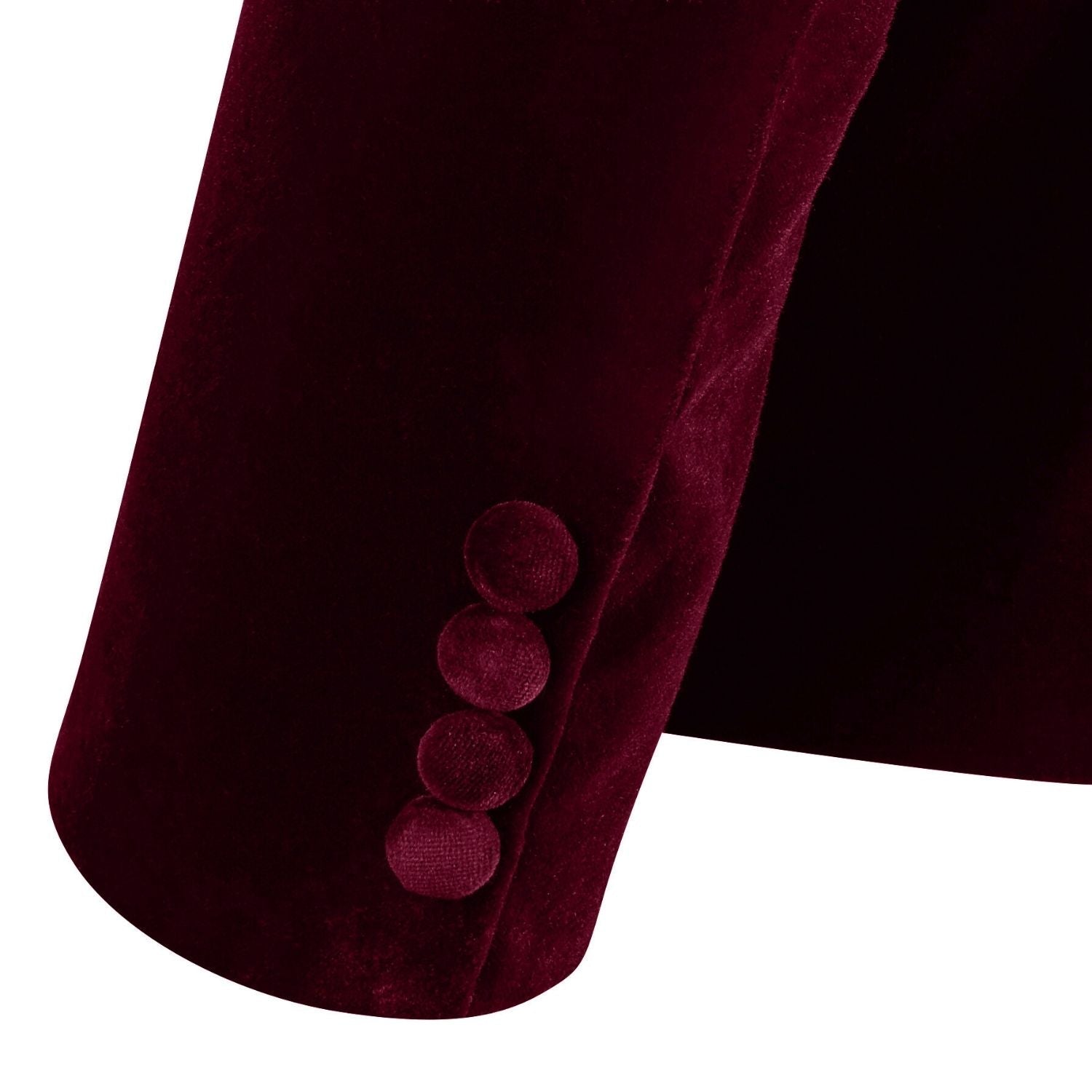 Made to measure Men's Single breasted Italian Velvet Blazer - Burgundy